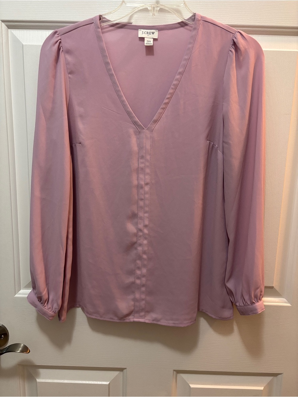 J. Crew Dusty Lavender V-Neck Long Sleeve Blouse Size 00 Like New